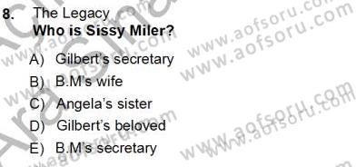 İngiliz/Amerikan Edebiyatı 1 Dersi Ara Sınavı Deneme Sınav Soruları 8. Soru