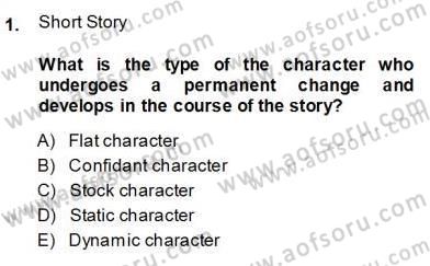 İngiliz/Amerikan Edebiyatı 1 Dersi 2013 - 2014 Yılı (Vize) Ara Sınavı 1. Soru