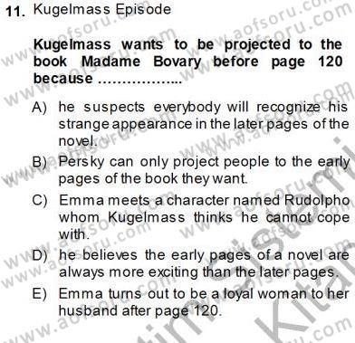 İngiliz/Amerikan Edebiyatı 1 Dersi 2013 - 2014 Yılı (Vize) Ara Sınavı 11. Soru