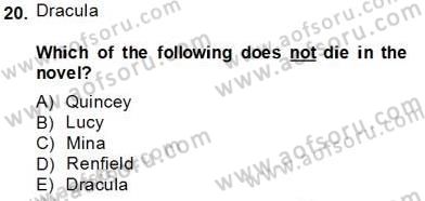 İngiliz/Amerikan Edebiyatı 1 Dersi 2013 - 2014 Yılı Tek Ders Sınav Soruları 20. Soru