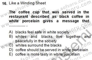 İngiliz/Amerikan Edebiyatı 1 Dersi 2014 - 2015 Yılı (Vize) Ara Sınavı 16. Soru