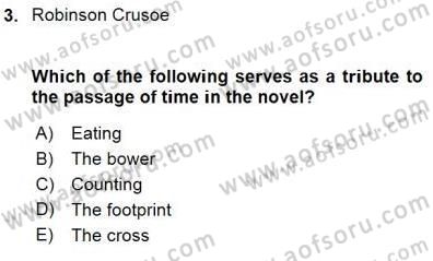İngiliz/Amerikan Edebiyatı 1 Dersi 2015 - 2016 Yılı (Final) Dönem Sonu Sınav Soruları 3. Soru