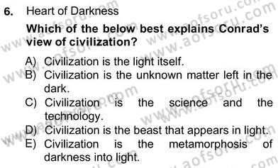 İngiliz/Amerikan Edebiyatı 2 Dersi 2012 - 2013 Yılı (Vize) Ara Sınav Soruları 6. Soru