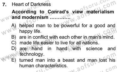 İngiliz/Amerikan Edebiyatı 2 Dersi 2012 - 2013 Yılı (Vize) Ara Sınav Soruları 7. Soru