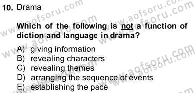 İngiliz/Amerikan Edebiyatı 2 Dersi 2013 - 2014 Yılı (Vize) Ara Sınav Soruları 10. Soru