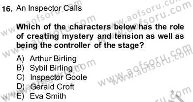 İngiliz/Amerikan Edebiyatı 2 Dersi 2013 - 2014 Yılı (Vize) Ara Sınav Soruları 16. Soru