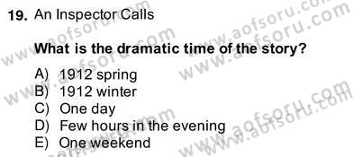 İngiliz/Amerikan Edebiyatı 2 Dersi 2013 - 2014 Yılı (Vize) Ara Sınav Soruları 19. Soru