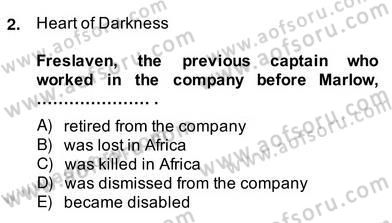 İngiliz/Amerikan Edebiyatı 2 Dersi 2013 - 2014 Yılı (Vize) Ara Sınav Soruları 2. Soru