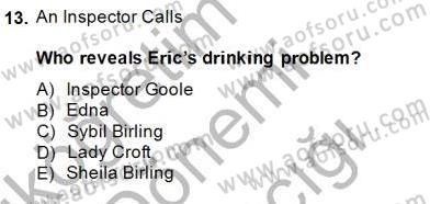 İngiliz/Amerikan Edebiyatı 2 Dersi 2014 - 2015 Yılı (Vize) Ara Sınav Soruları 13. Soru