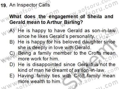 İngiliz/Amerikan Edebiyatı 2 Dersi 2014 - 2015 Yılı (Vize) Ara Sınav Soruları 19. Soru