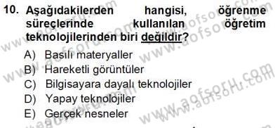 İng. Öğretmenliğinde Öğretim Teknolojileri Ve Materyal Tasarımı 1 Dersi 2012 - 2013 Yılı (Vize) Ara Sınav Soruları 10. Soru