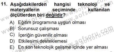 İng. Öğretmenliğinde Öğretim Teknolojileri Ve Materyal Tasarımı 1 Dersi 2012 - 2013 Yılı (Vize) Ara Sınav Soruları 11. Soru