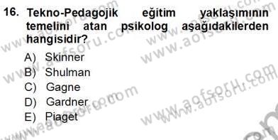 İng. Öğretmenliğinde Öğretim Teknolojileri Ve Materyal Tasarımı 1 Dersi 2012 - 2013 Yılı (Vize) Ara Sınav Soruları 16. Soru