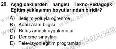 İng. Öğretmenliğinde Öğretim Teknolojileri Ve Materyal Tasarımı 1 Dersi 2012 - 2013 Yılı (Vize) Ara Sınav Soruları 20. Soru