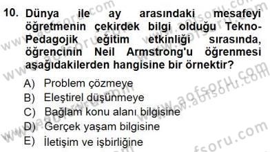 İng. Öğretmenliğinde Öğretim Teknolojileri Ve Materyal Tasarımı 1 Dersi 2012 - 2013 Yılı (Final) Dönem Sonu Sınav Soruları 10. Soru