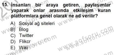 İng. Öğretmenliğinde Öğretim Teknolojileri Ve Materyal Tasarımı 1 Dersi 2012 - 2013 Yılı (Final) Dönem Sonu Sınav Soruları 15. Soru