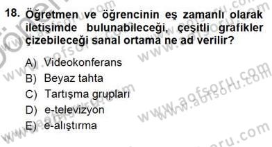 İng. Öğretmenliğinde Öğretim Teknolojileri Ve Materyal Tasarımı 1 Dersi 2012 - 2013 Yılı (Final) Dönem Sonu Sınav Soruları 18. Soru