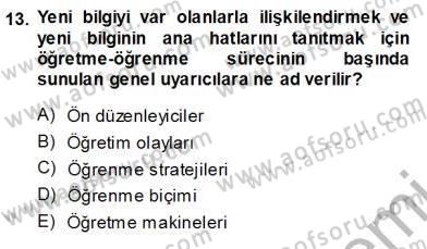 İng. Öğretmenliğinde Öğretim Teknolojileri Ve Materyal Tasarımı 1 Dersi 2013 - 2014 Yılı (Vize) Ara Sınav Soruları 13. Soru