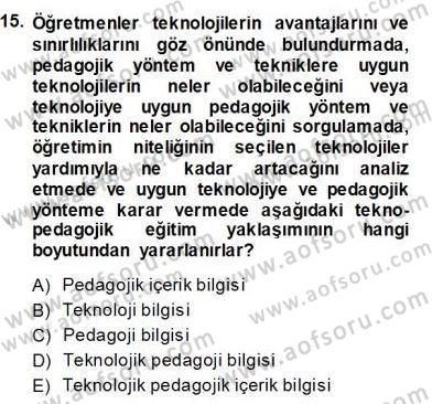 İng. Öğretmenliğinde Öğretim Teknolojileri Ve Materyal Tasarımı 1 Dersi 2013 - 2014 Yılı (Vize) Ara Sınav Soruları 15. Soru