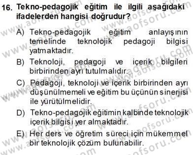 İng. Öğretmenliğinde Öğretim Teknolojileri Ve Materyal Tasarımı 1 Dersi 2013 - 2014 Yılı (Vize) Ara Sınav Soruları 16. Soru