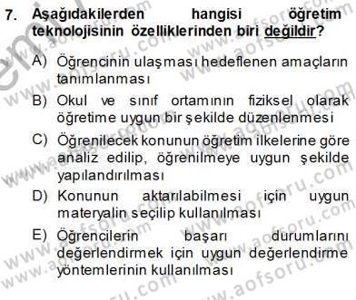 İng. Öğretmenliğinde Öğretim Teknolojileri Ve Materyal Tasarımı 1 Dersi 2013 - 2014 Yılı (Vize) Ara Sınav Soruları 7. Soru