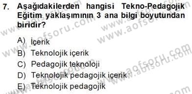 İng. Öğretmenliğinde Öğretim Teknolojileri Ve Materyal Tasarımı 1 Dersi 2013 - 2014 Yılı (Final) Dönem Sonu Sınav Soruları 7. Soru