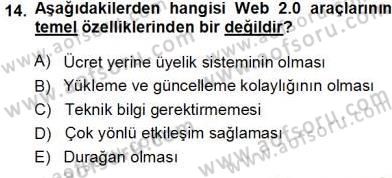 İng. Öğretmenliğinde Öğretim Teknolojileri Ve Materyal Tasarımı 1 Dersi 2013 - 2014 Yılı Tek Ders Sınav Soruları 14. Soru