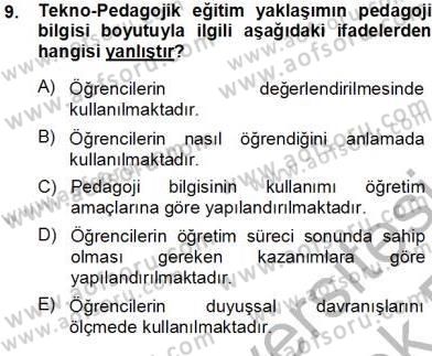 İng. Öğretmenliğinde Öğretim Teknolojileri Ve Materyal Tasarımı 1 Dersi 2013 - 2014 Yılı Tek Ders Sınav Soruları 9. Soru