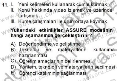İng. Öğretmenliğinde Öğretim Teknolojileri Ve Materyal Tasarımı 1 Dersi 2014 - 2015 Yılı (Vize) Ara Sınav Soruları 11. Soru