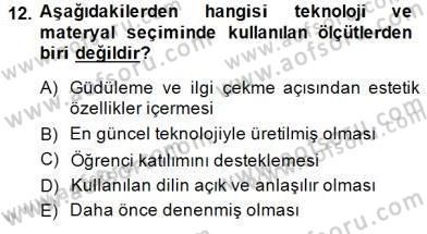 İng. Öğretmenliğinde Öğretim Teknolojileri Ve Materyal Tasarımı 1 Dersi 2014 - 2015 Yılı (Vize) Ara Sınav Soruları 12. Soru