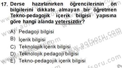 İng. Öğretmenliğinde Öğretim Teknolojileri Ve Materyal Tasarımı 1 Dersi 2014 - 2015 Yılı (Vize) Ara Sınav Soruları 17. Soru