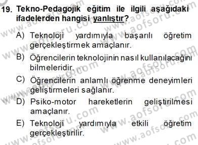 İng. Öğretmenliğinde Öğretim Teknolojileri Ve Materyal Tasarımı 1 Dersi 2014 - 2015 Yılı (Vize) Ara Sınav Soruları 19. Soru
