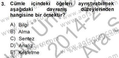 İng. Öğretmenliğinde Öğretim Teknolojileri Ve Materyal Tasarımı 1 Dersi 2014 - 2015 Yılı (Vize) Ara Sınav Soruları 3. Soru