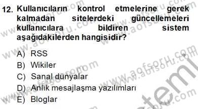 İng. Öğretmenliğinde Öğretim Teknolojileri Ve Materyal Tasarımı 1 Dersi 2014 - 2015 Yılı (Final) Dönem Sonu Sınav Soruları 12. Soru