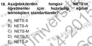 İng. Öğretmenliğinde Öğretim Teknolojileri Ve Materyal Tasarımı 1 Dersi 2014 - 2015 Yılı (Final) Dönem Sonu Sınav Soruları 18. Soru