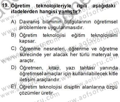 İng. Öğretmenliğinde Öğretim Teknolojileri Ve Materyal Tasarımı 1 Dersi 2014 - 2015 Yılı (Final) Dönem Sonu Sınav Soruları 19. Soru