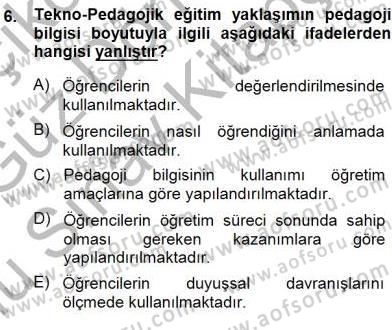 İng. Öğretmenliğinde Öğretim Teknolojileri Ve Materyal Tasarımı 1 Dersi 2014 - 2015 Yılı (Final) Dönem Sonu Sınav Soruları 6. Soru