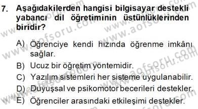 İng. Öğretmenliğinde Öğretim Teknolojileri Ve Materyal Tasarımı 1 Dersi 2014 - 2015 Yılı (Final) Dönem Sonu Sınav Soruları 7. Soru