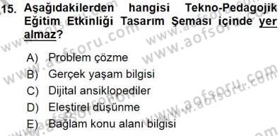 İng. Öğretmenliğinde Öğretim Teknolojileri Ve Materyal Tasarımı 1 Dersi 2015 - 2016 Yılı (Vize) Ara Sınav Soruları 15. Soru