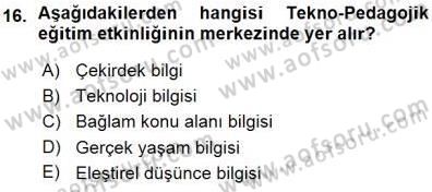 İng. Öğretmenliğinde Öğretim Teknolojileri Ve Materyal Tasarımı 1 Dersi 2015 - 2016 Yılı (Vize) Ara Sınav Soruları 16. Soru