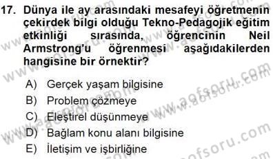 İng. Öğretmenliğinde Öğretim Teknolojileri Ve Materyal Tasarımı 1 Dersi 2015 - 2016 Yılı (Vize) Ara Sınav Soruları 17. Soru
