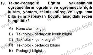 İng. Öğretmenliğinde Öğretim Teknolojileri Ve Materyal Tasarımı 1 Dersi 2015 - 2016 Yılı (Vize) Ara Sınav Soruları 19. Soru