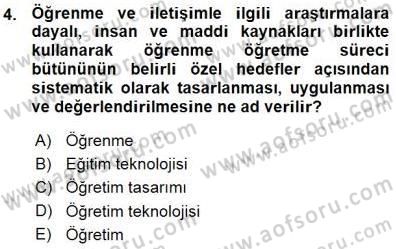 İng. Öğretmenliğinde Öğretim Teknolojileri Ve Materyal Tasarımı 1 Dersi 2015 - 2016 Yılı (Vize) Ara Sınav Soruları 4. Soru