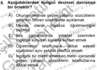 İng. Öğretmenliğinde Öğretim Teknolojileri Ve Materyal Tasarımı 1 Dersi 2015 - 2016 Yılı (Vize) Ara Sınav Soruları 6. Soru
