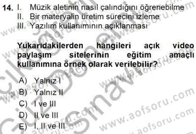 İng. Öğretmenliğinde Öğretim Teknolojileri Ve Materyal Tasarımı 1 Dersi 2015 - 2016 Yılı (Final) Dönem Sonu Sınav Soruları 14. Soru