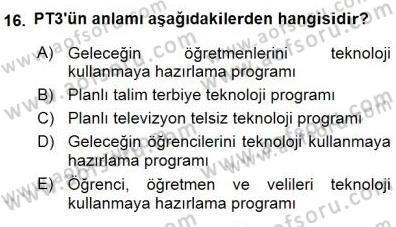 İng. Öğretmenliğinde Öğretim Teknolojileri Ve Materyal Tasarımı 1 Dersi 2015 - 2016 Yılı (Final) Dönem Sonu Sınav Soruları 16. Soru