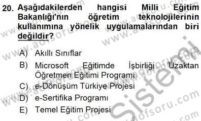 İng. Öğretmenliğinde Öğretim Teknolojileri Ve Materyal Tasarımı 1 Dersi 2015 - 2016 Yılı (Final) Dönem Sonu Sınav Soruları 20. Soru