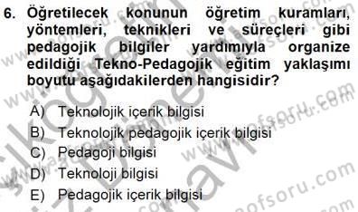 İng. Öğretmenliğinde Öğretim Teknolojileri Ve Materyal Tasarımı 1 Dersi 2015 - 2016 Yılı (Final) Dönem Sonu Sınav Soruları 6. Soru