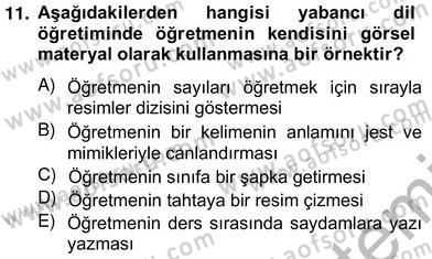 İng. Öğretmenliğinde Öğretim Teknolojileri Ve Materyal Tasarımı 2 Dersi 2012 - 2013 Yılı (Vize) Ara Sınav Soruları 11. Soru