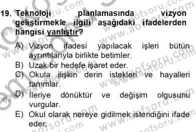 İng. Öğretmenliğinde Öğretim Teknolojileri Ve Materyal Tasarımı 2 Dersi 2012 - 2013 Yılı (Final) Dönem Sonu Sınav Soruları 19. Soru